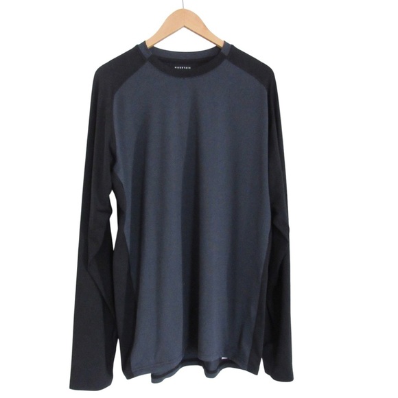 Mountain Hardwear Mens Black Blue Long Sleeve Tee XXL Striped Moisture Wicking - Picture 1 of 10
